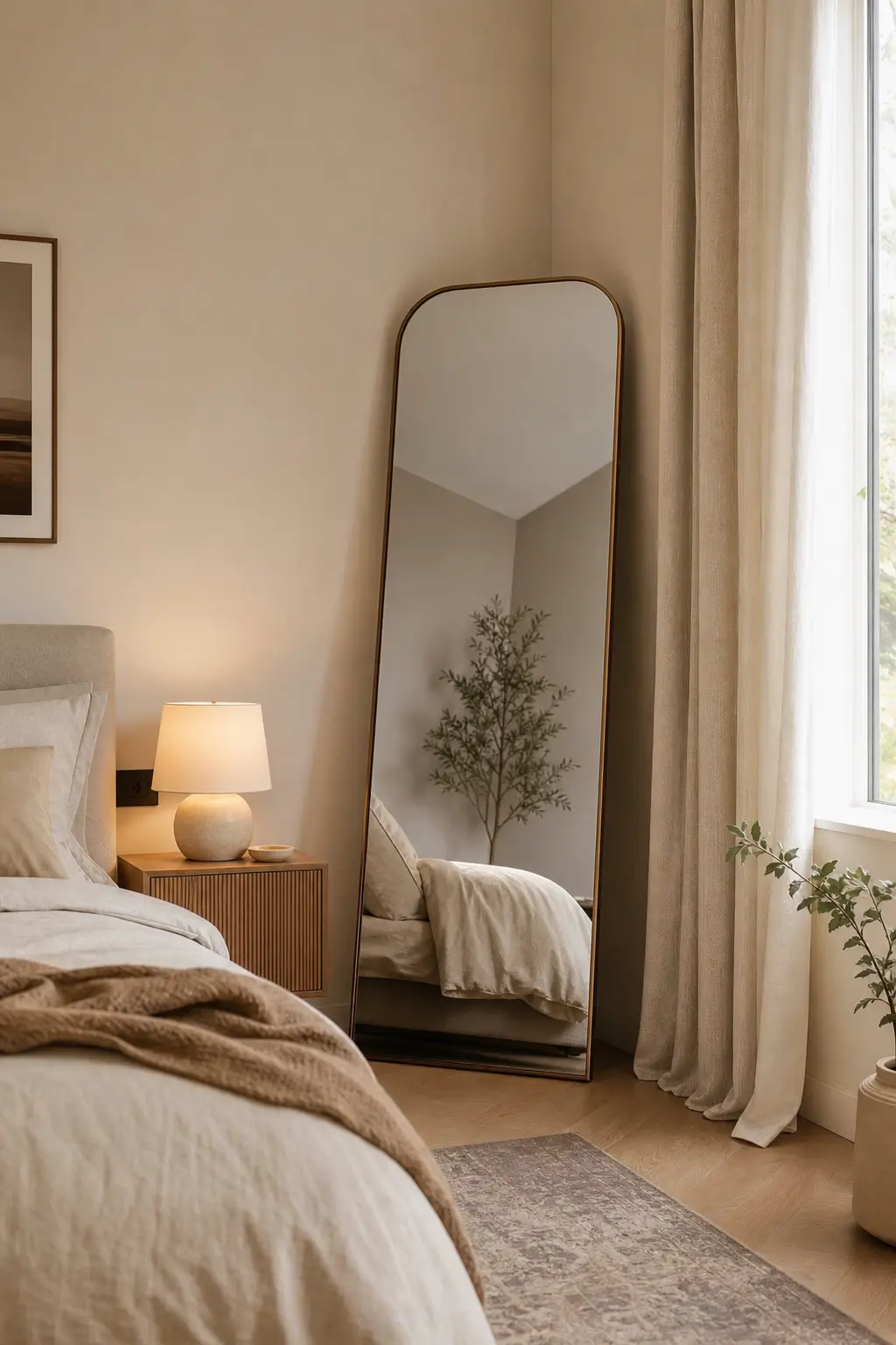 Modern Bedroom Mirror Corner Decor Ideas
