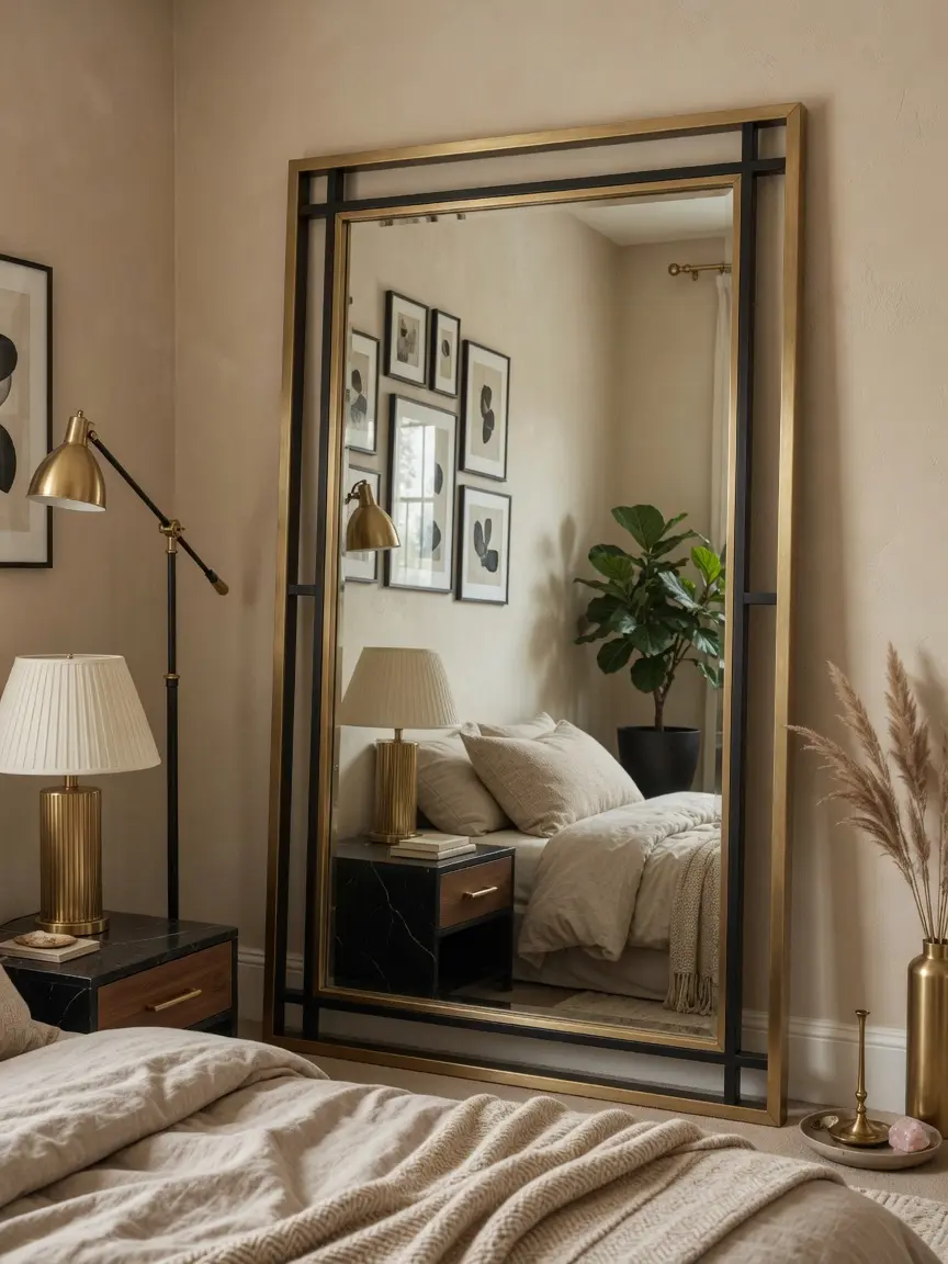 Modern Bedroom Mirror Corner Decor Ideas
