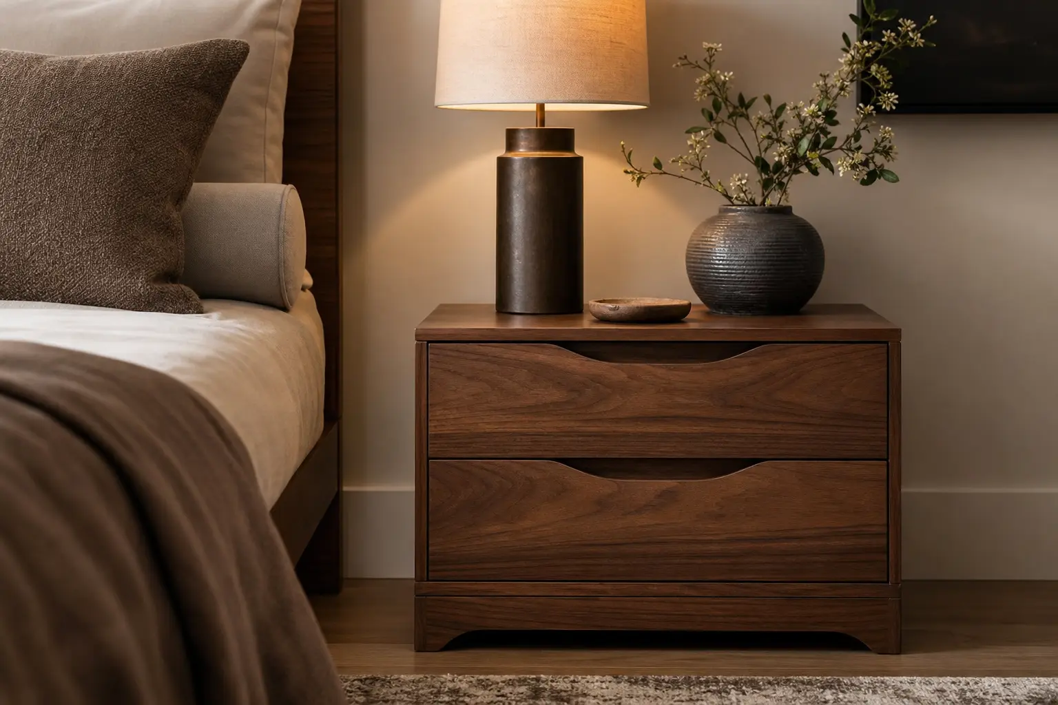 Solid Wood Bedside Table Ideas