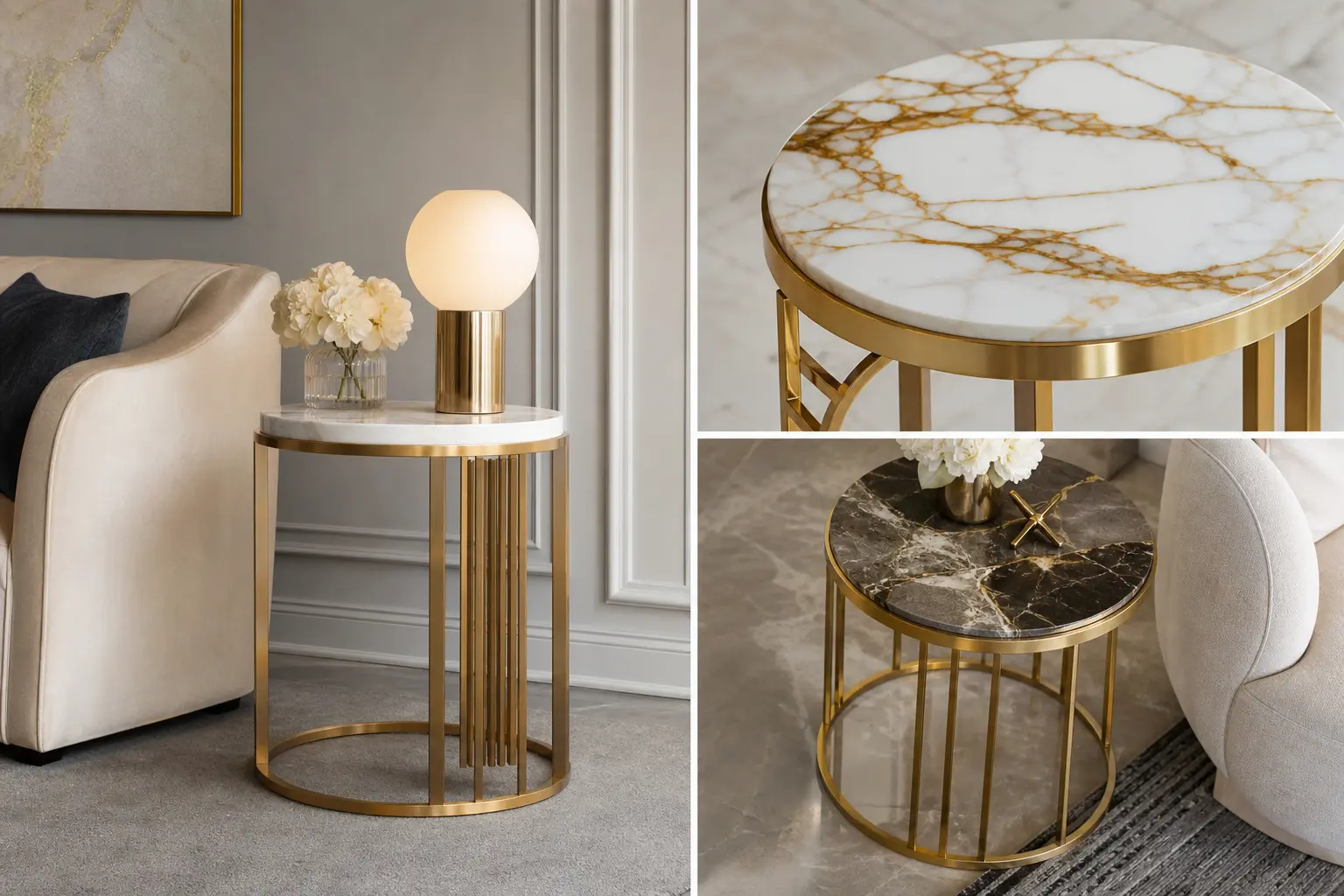 Luxury Gold Marble Side Table Ideas