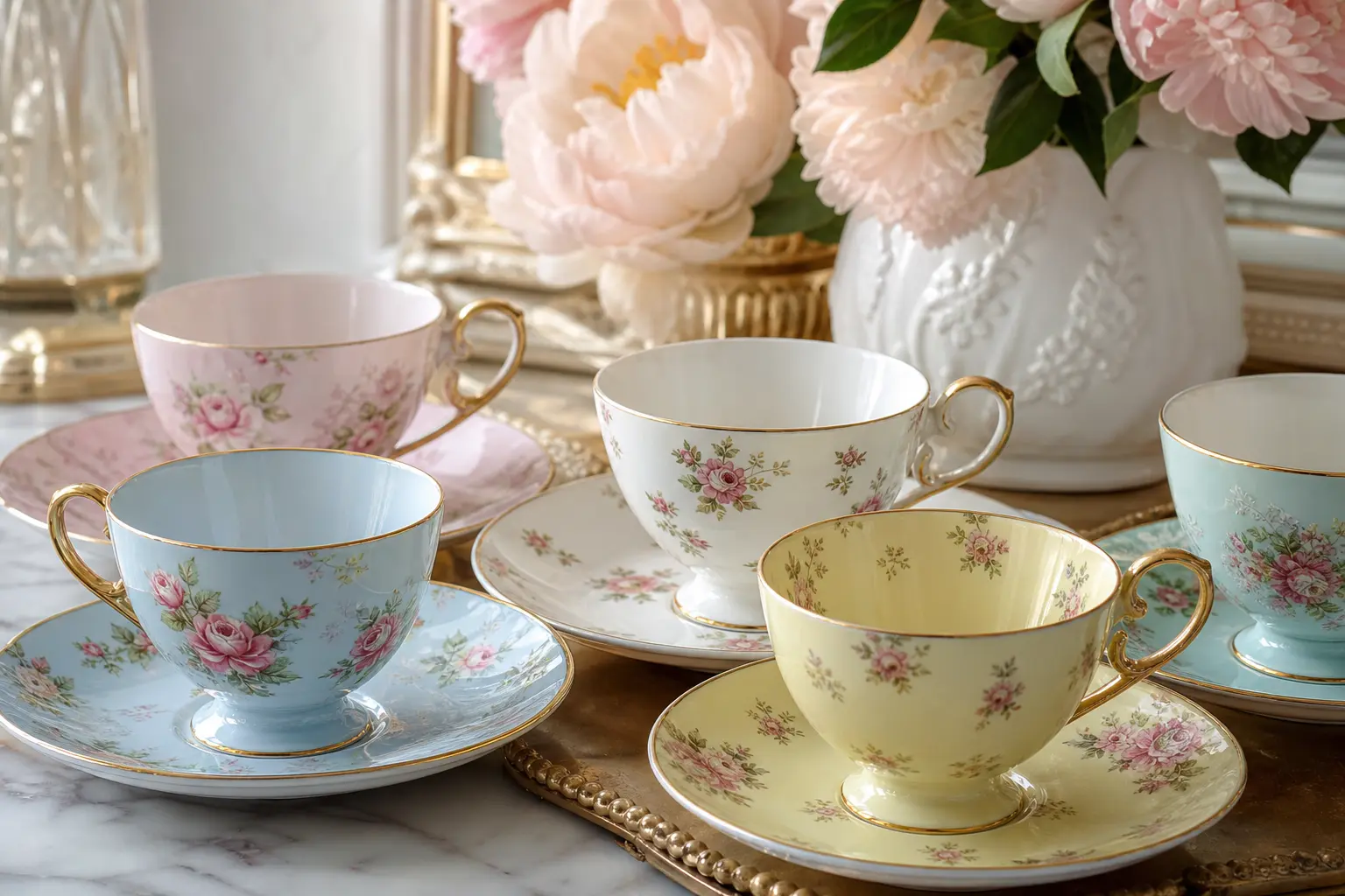 Elegant Floral Teacup Set Ideas