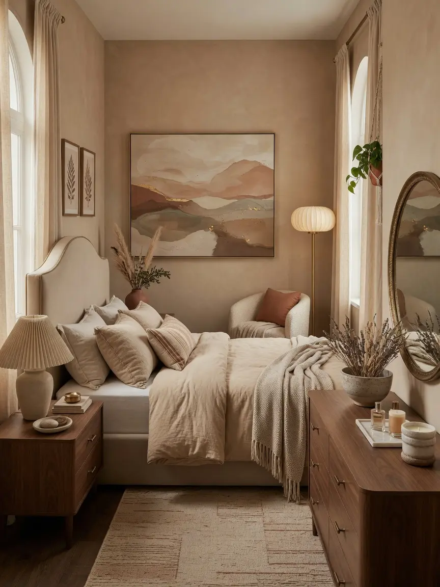 Warm Beige Luxury Bedroom Design Ideas
