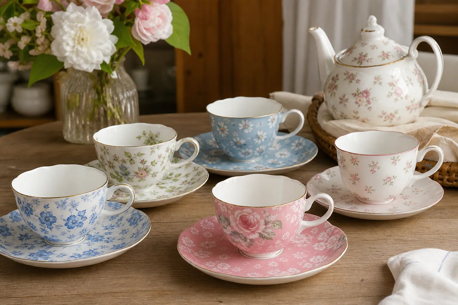 Elegant Floral Teacup Set Ideas