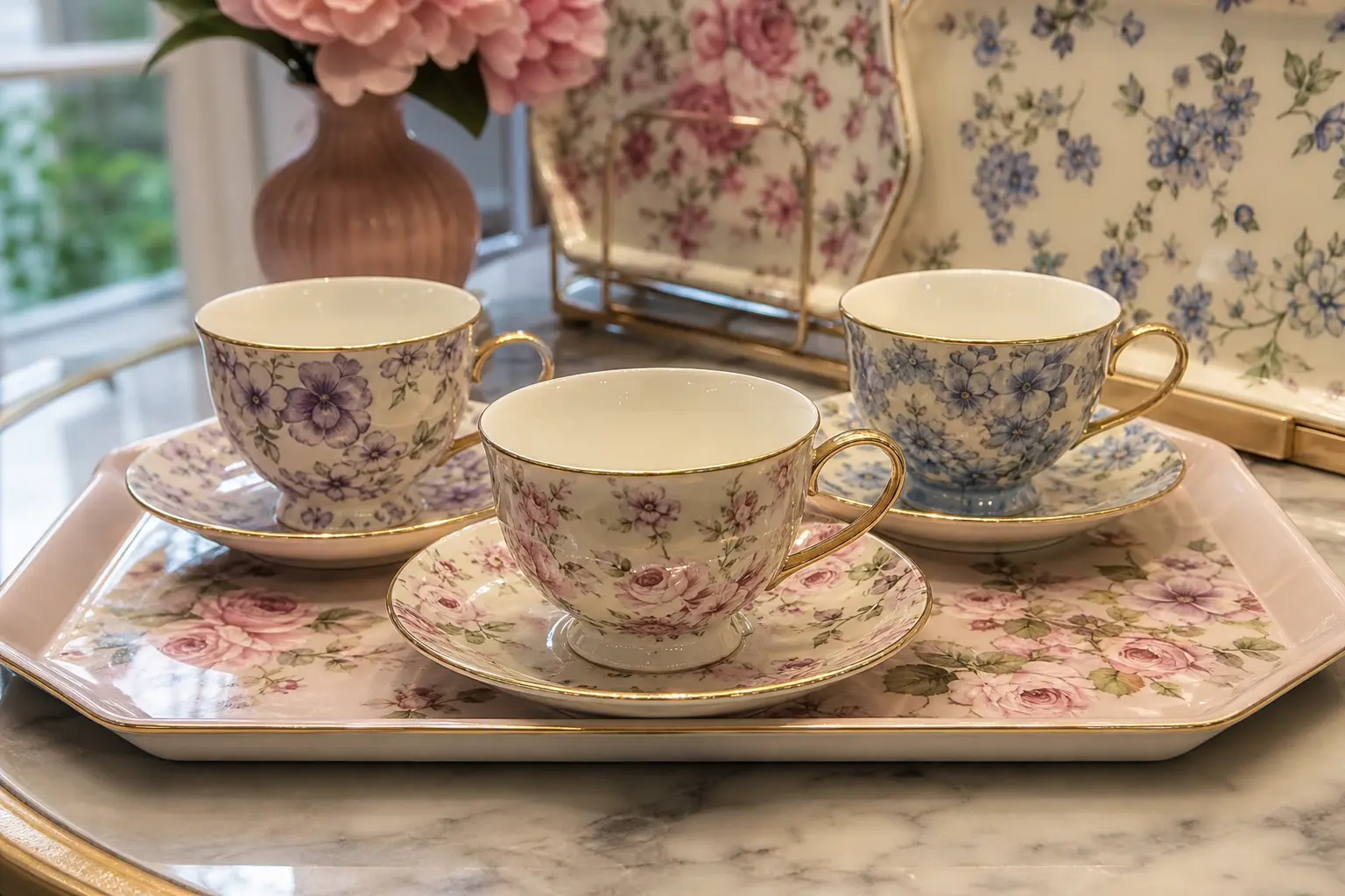 Elegant Floral Teacup Set Ideas