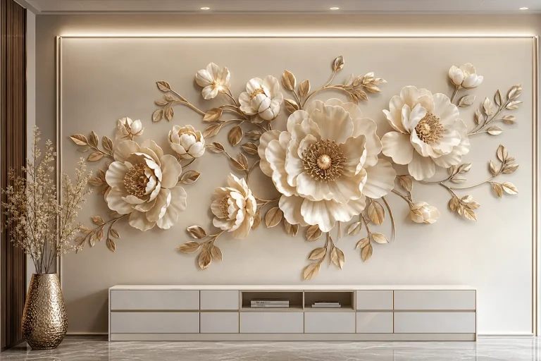 Luxury 3D Floral Wall Art Design Ideas