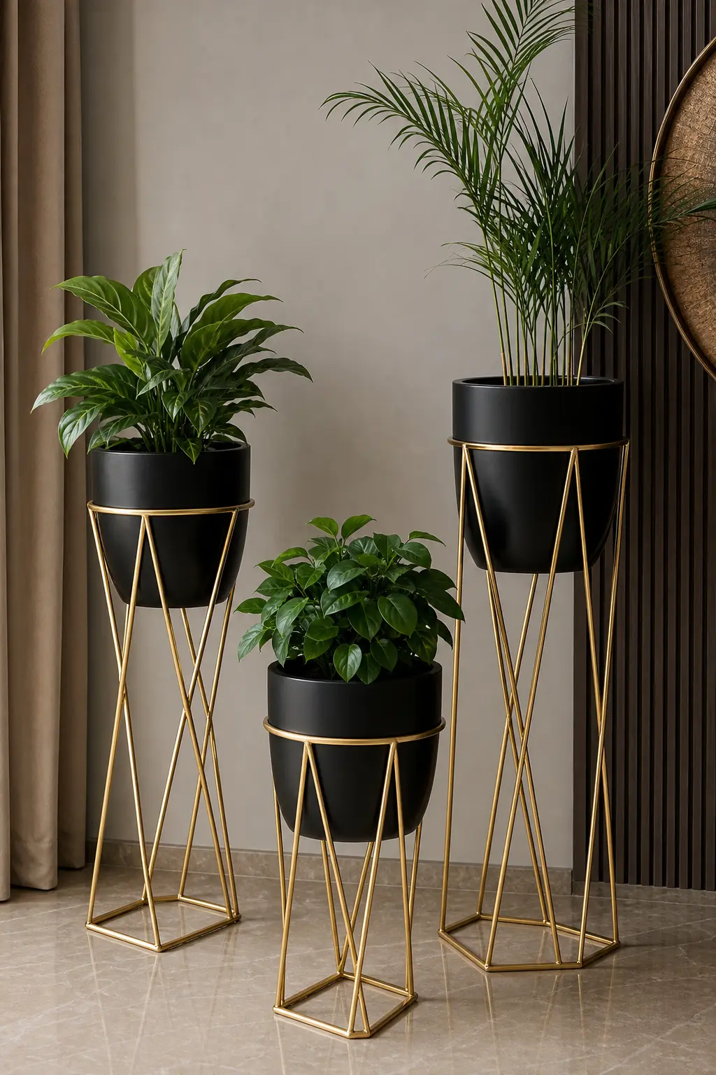 Stylish Black & Gold Plant Stand Ideas