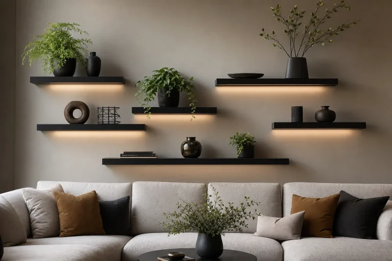 Black Wall Shelf Ideas for Stylish Living Room Decor