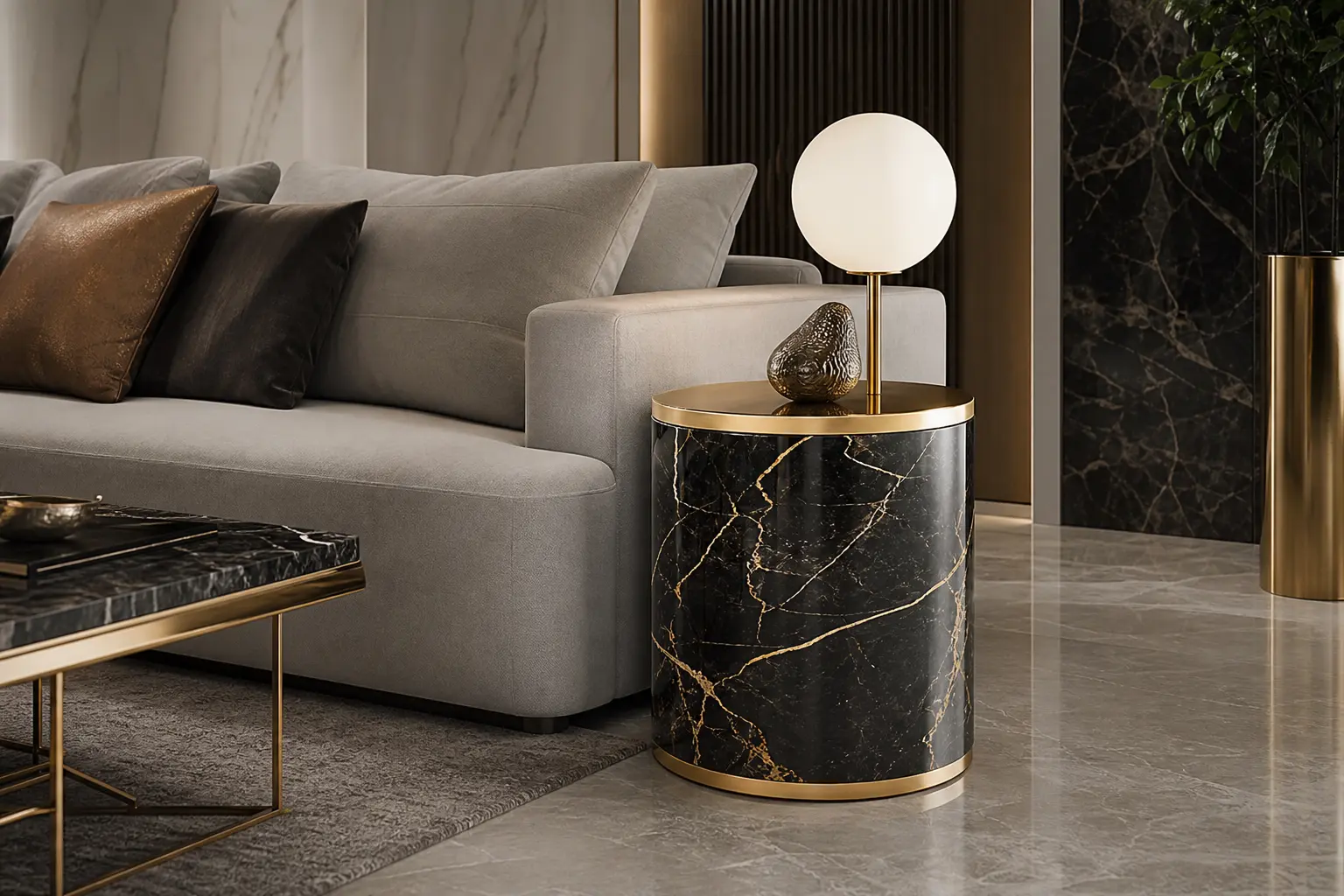 Luxury Gold Marble Side Table Ideas