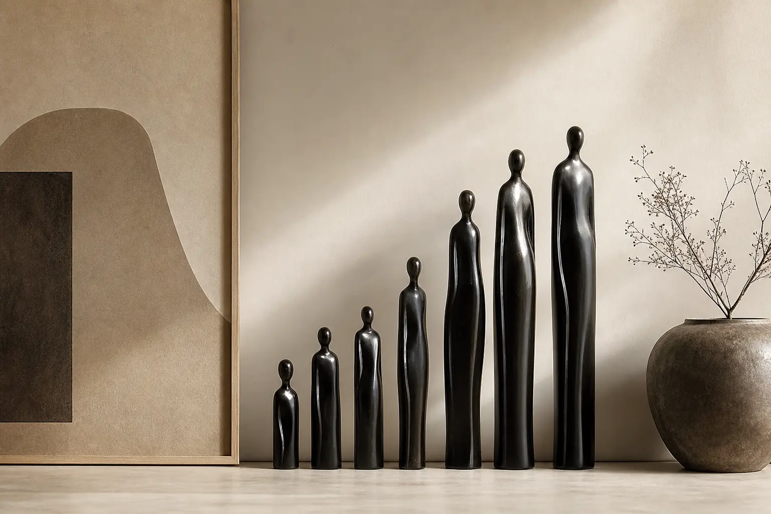 Black Abstract Figurine Set Ideas