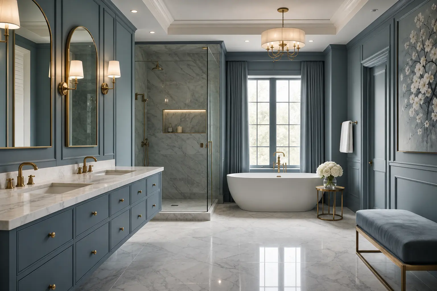 Dusty Blue Luxury Bathroom Ideas