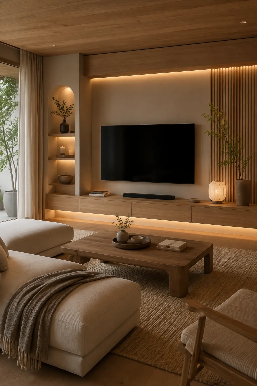 Modern Warm Japandi Living Room Ideas