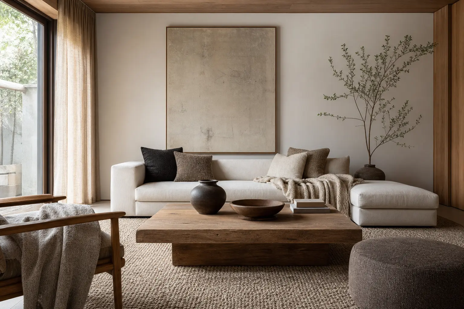Modern Warm Japandi Living Room Ideas