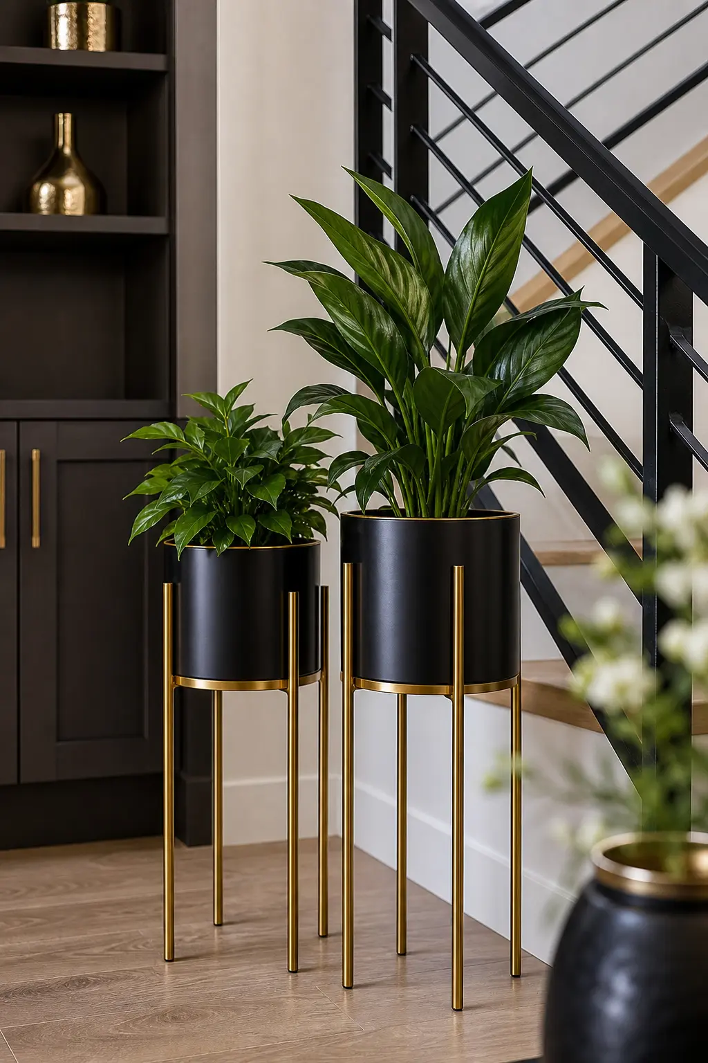 Stylish Black & Gold Plant Stand Ideas
