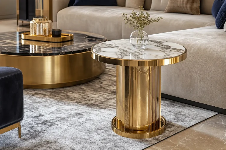 Luxury Gold Marble Side Table Ideas