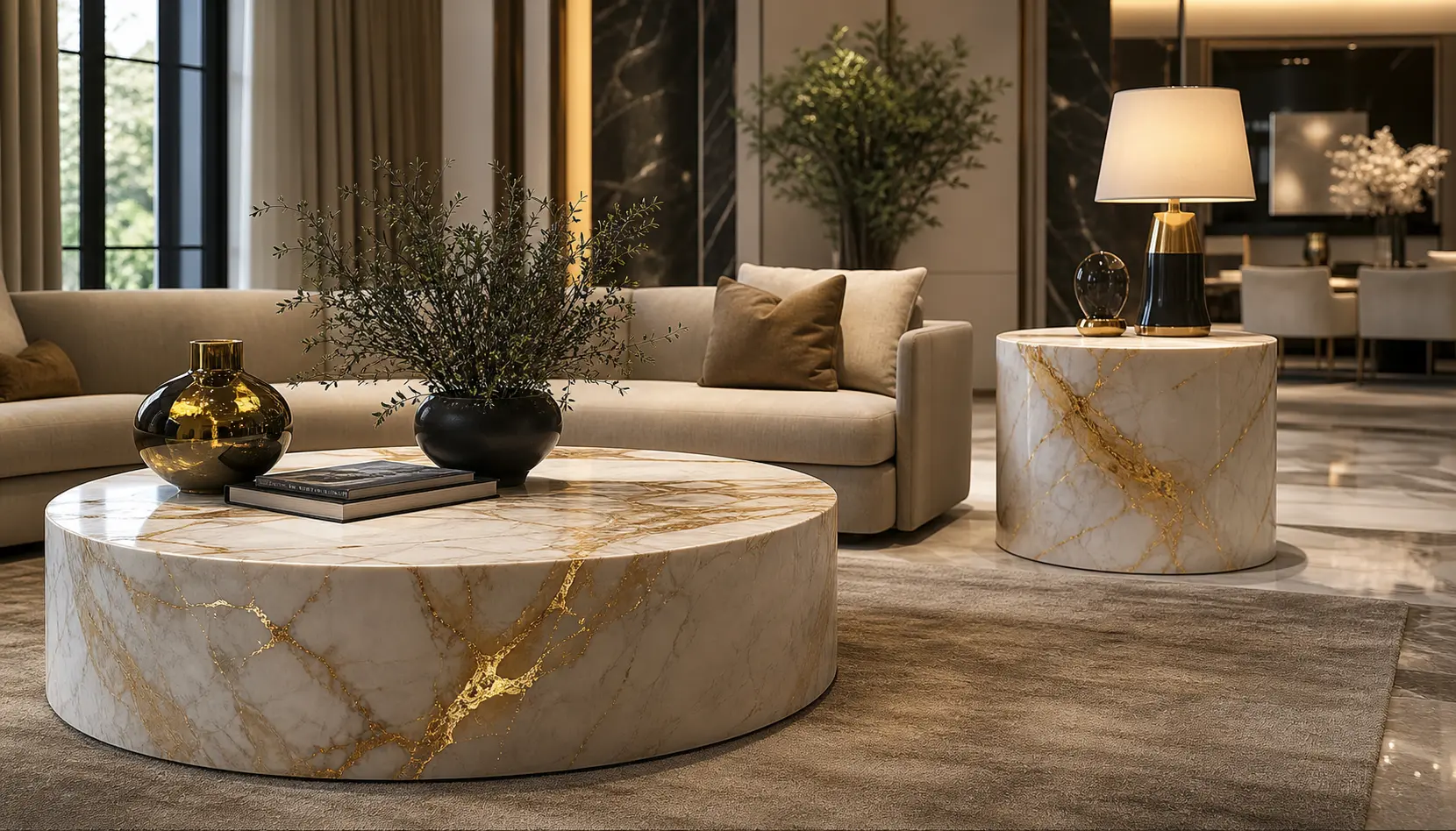 Luxury Gold Marble Side Table Ideas