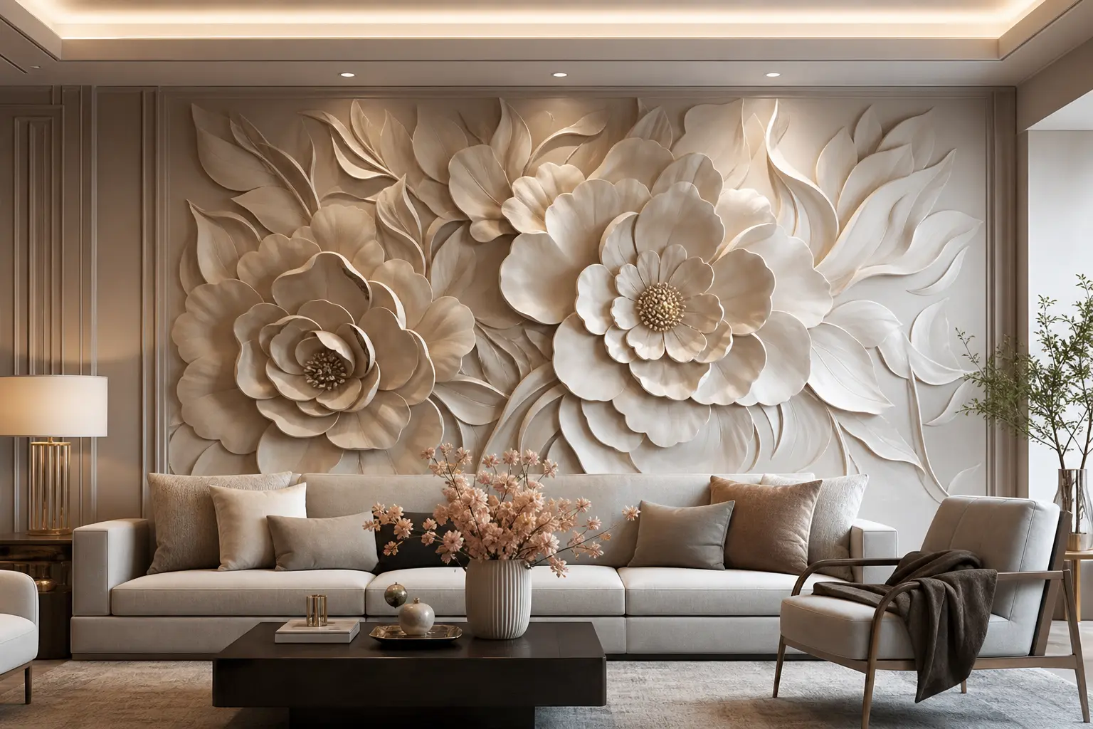 Luxury 3D Floral Wall Art Design Ideas