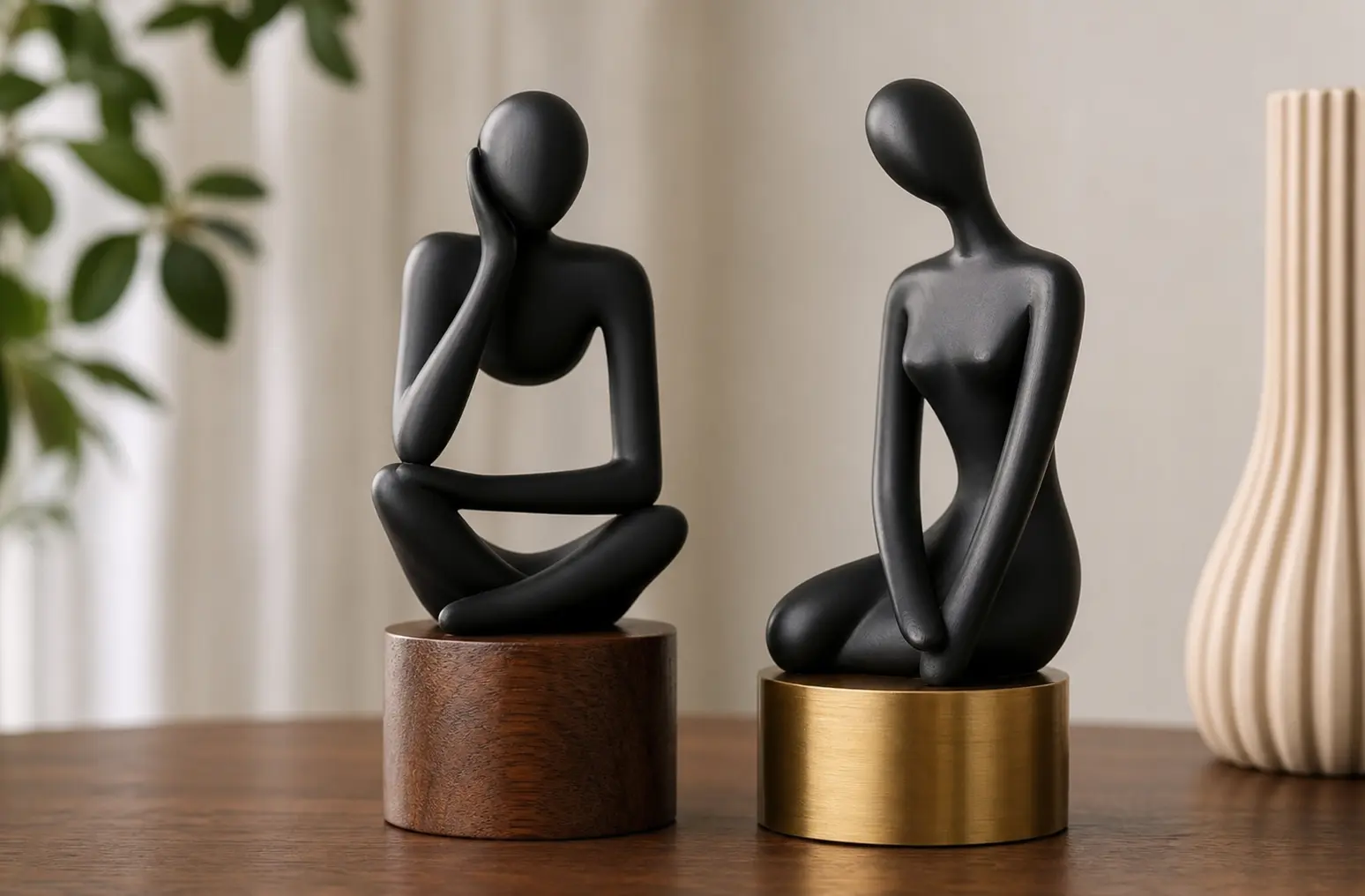 Black Abstract Figurine Set Ideas