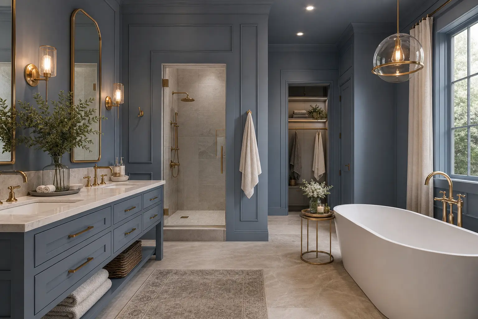 Dusty Blue Luxury Bathroom Ideas