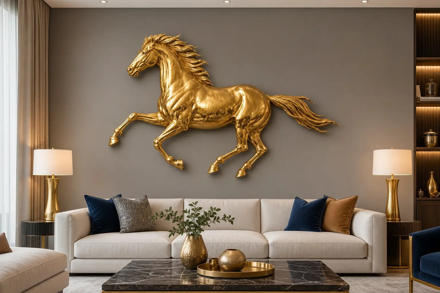 Luxury Golden Horse Wall Art Ideas