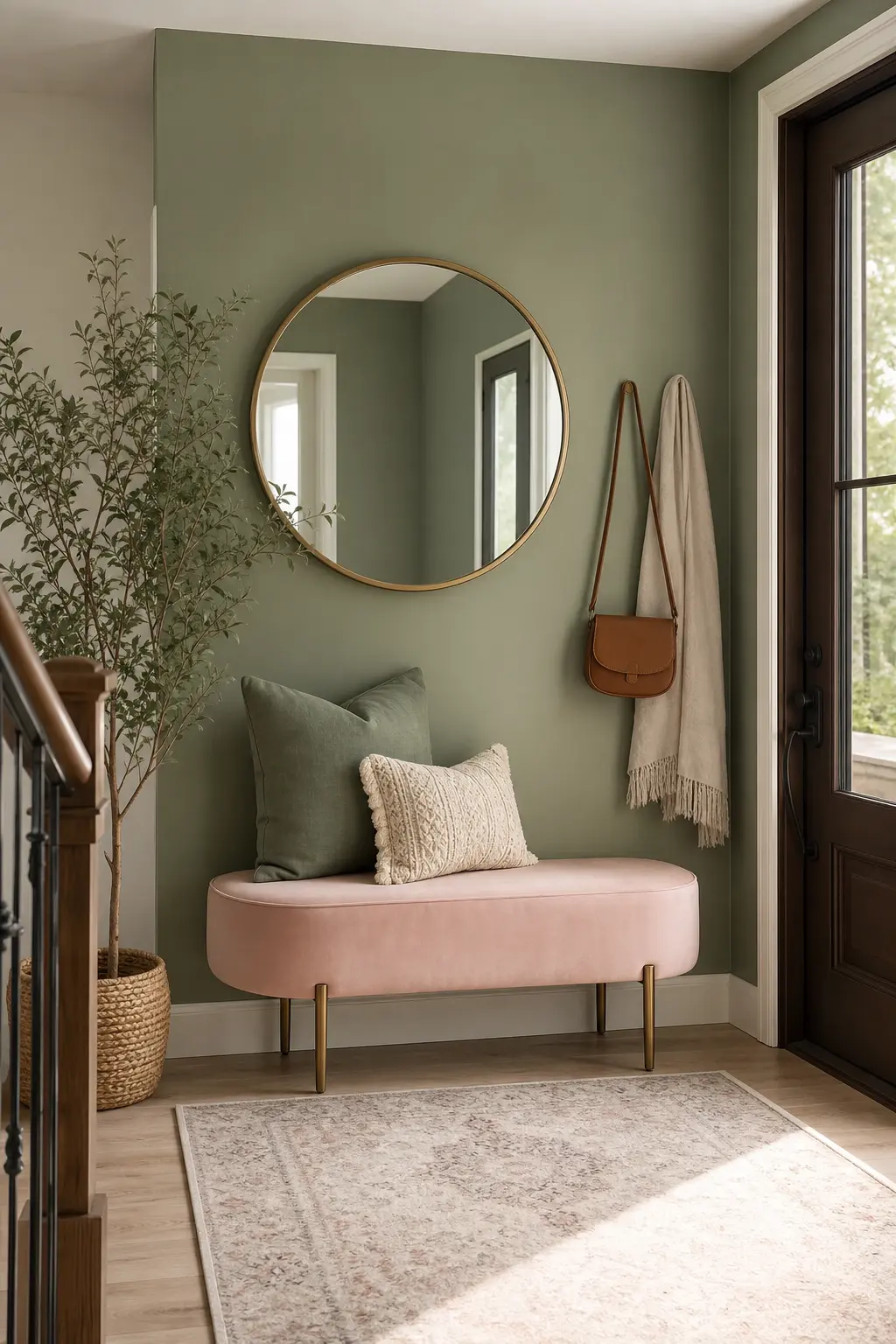 Sage Green & Blush Pink Entryway Decor Ideas