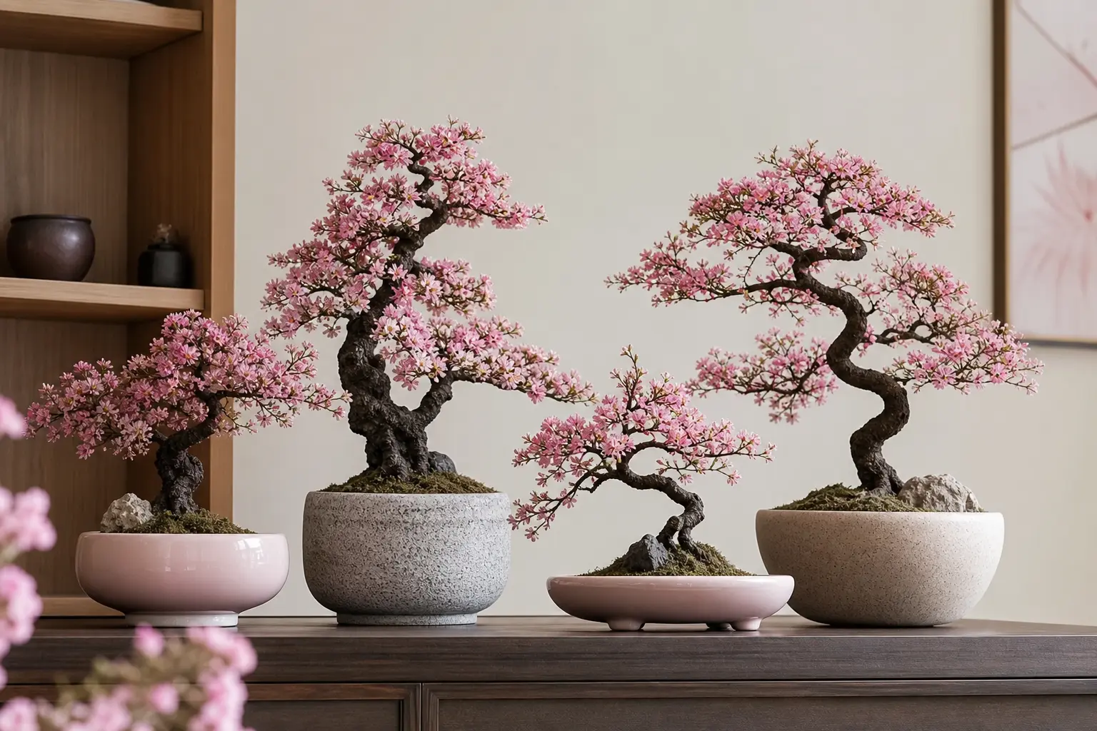 Pink Flower Bonsai Artificial Plant Ideas
