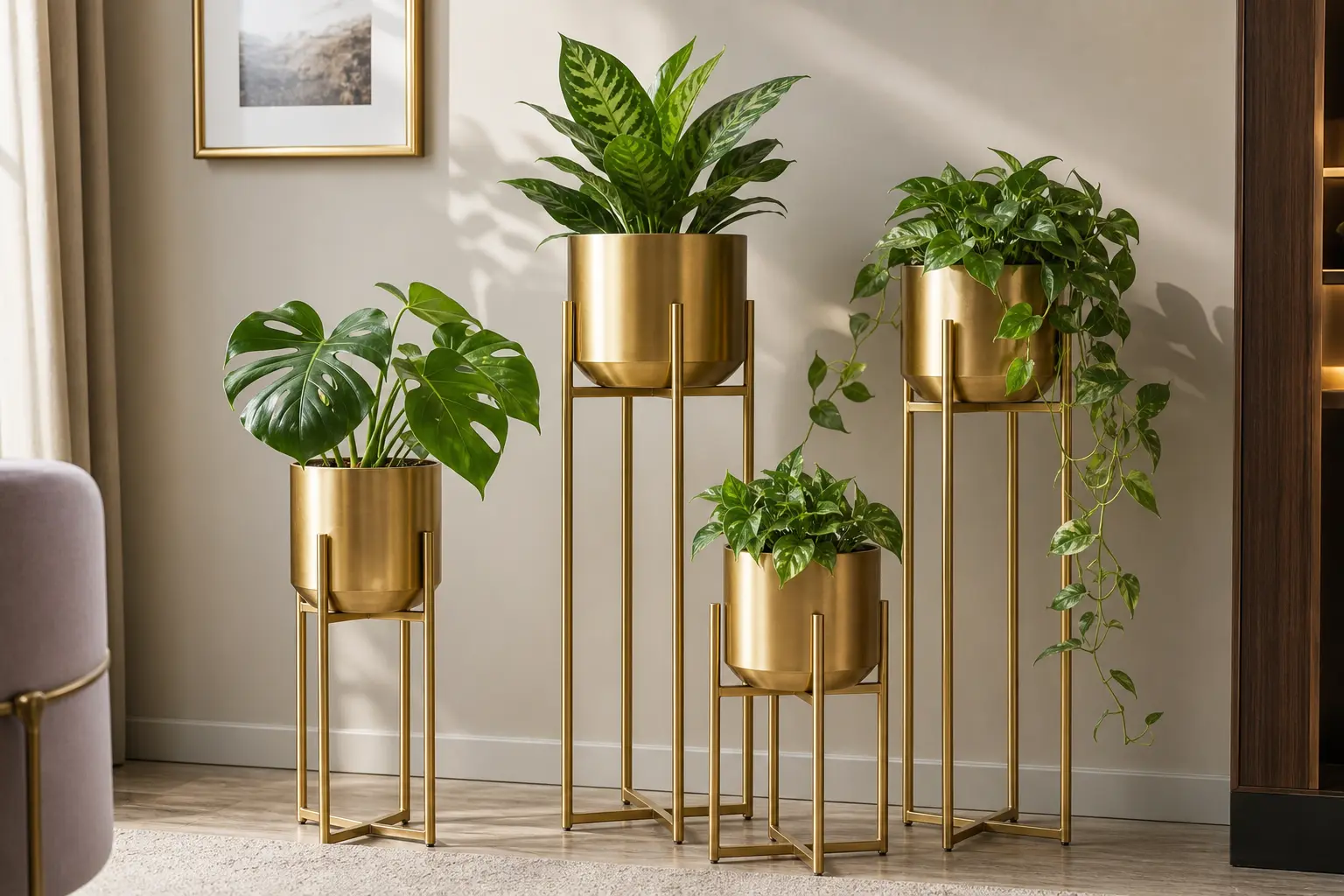 Gold Plant Stand Pot Ideas