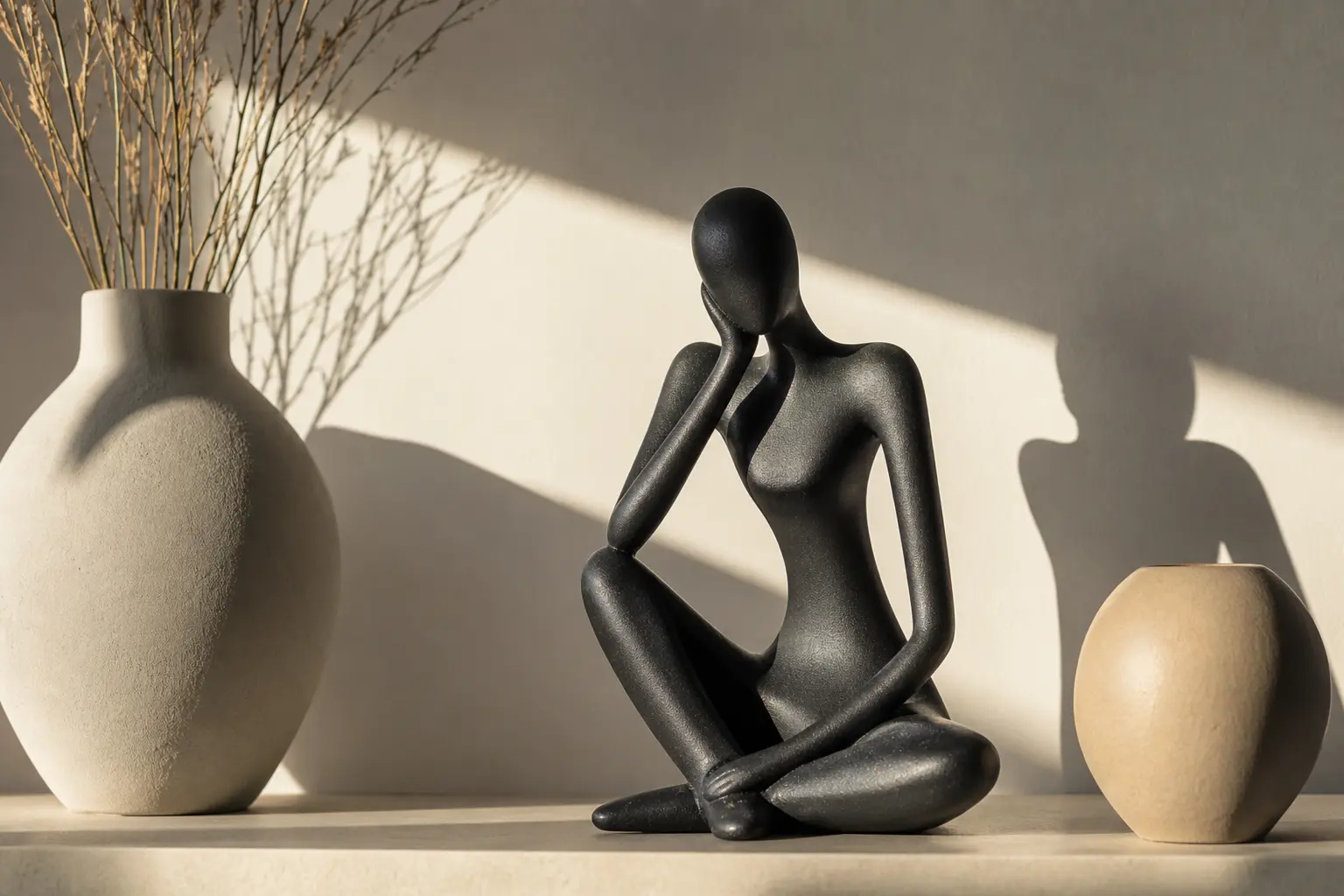 Black Abstract Figurine Set Ideas