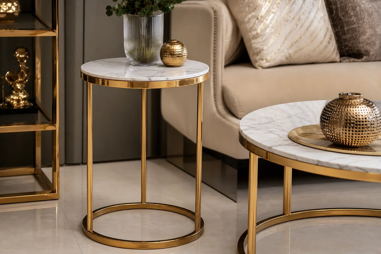 Luxury Gold Marble Side Table Ideas