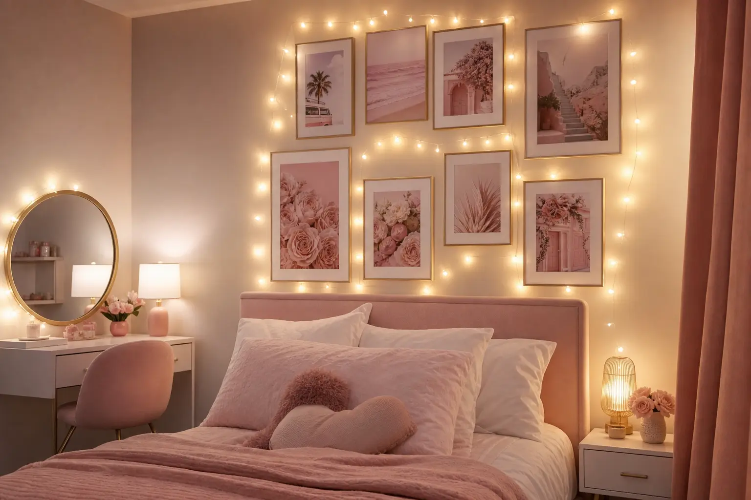 Pink Girly Room Wall Decor Ideas