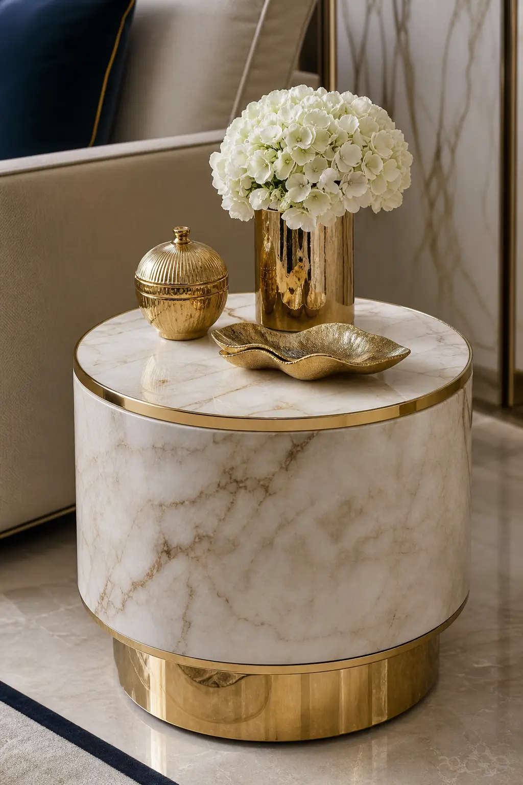 Luxury Gold Marble Side Table Ideas