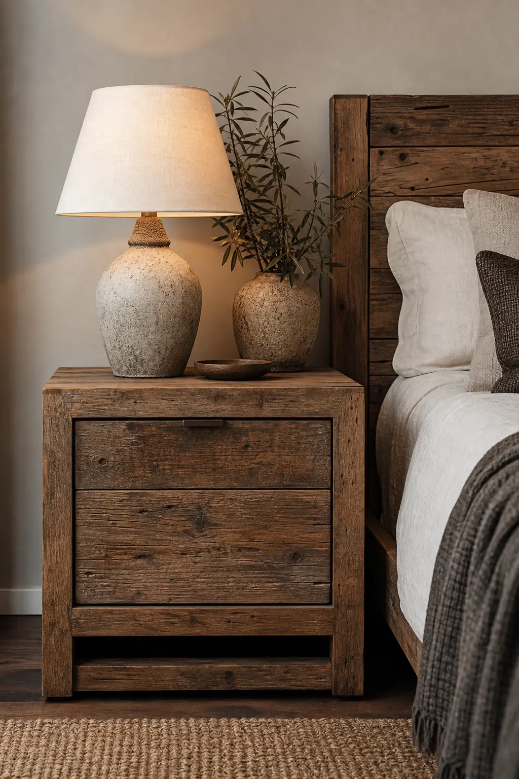 Solid Wood Bedside Table Ideas