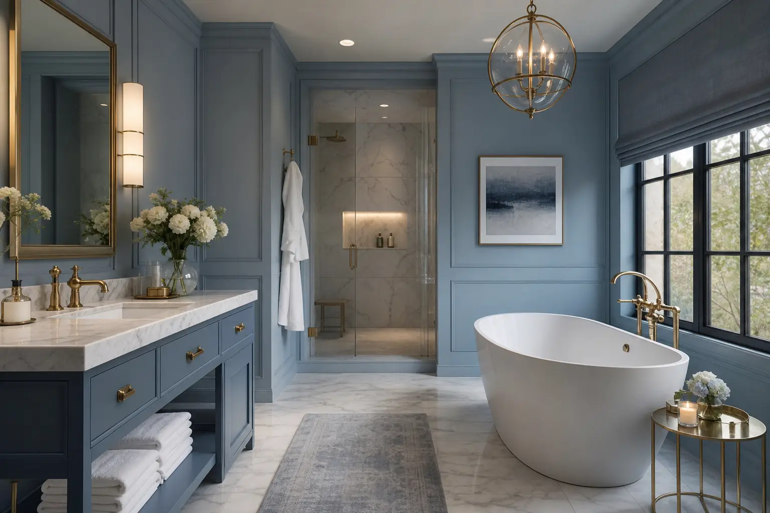 Dusty Blue Luxury Bathroom Ideas