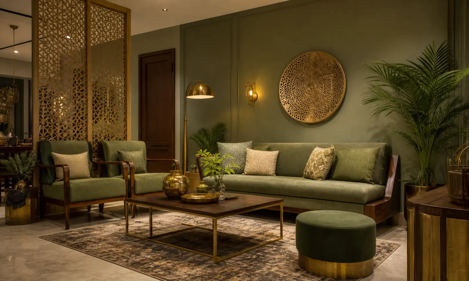 Aesthetic Olive Green Living Room Decor Ideas