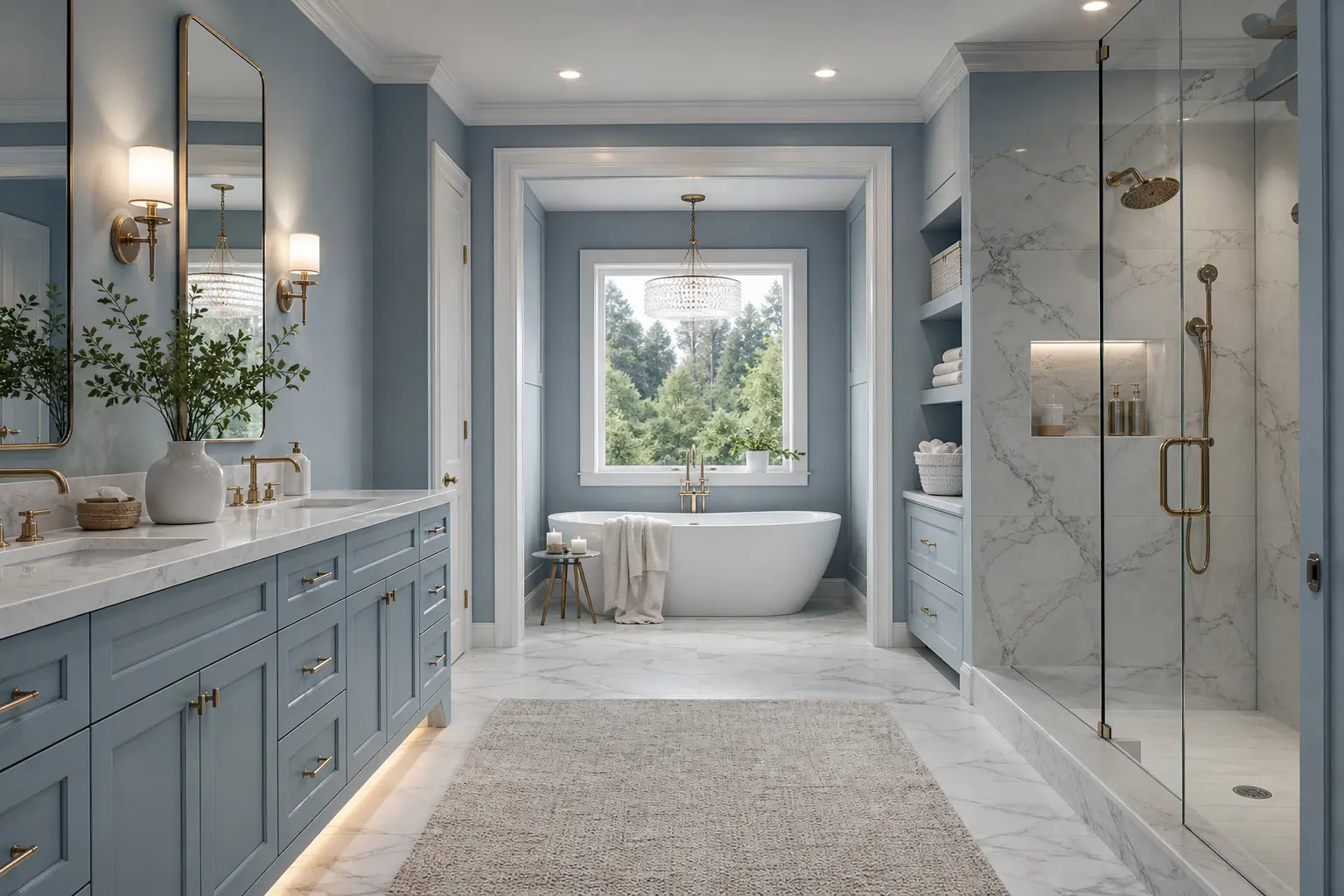 Dusty Blue Luxury Bathroom Ideas