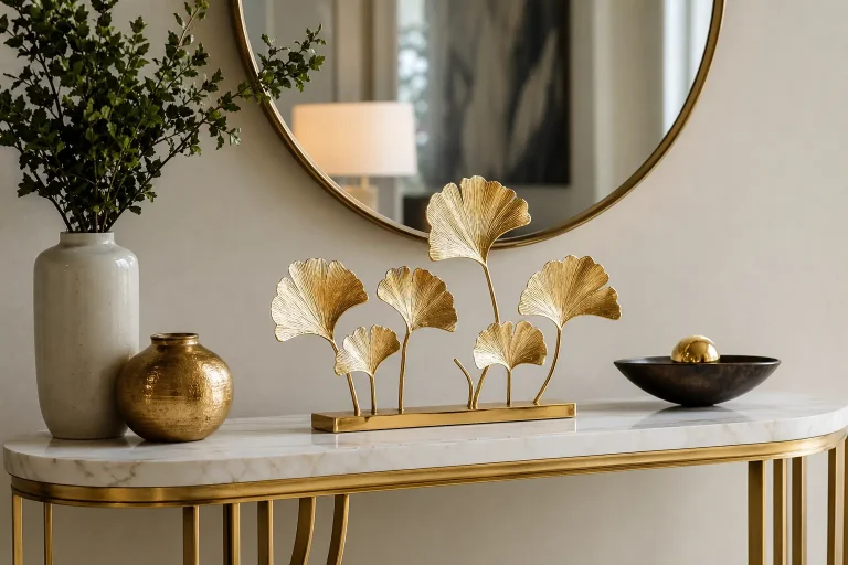 Luxury Gold Ginkgo Leaf Table Decor Ideas
