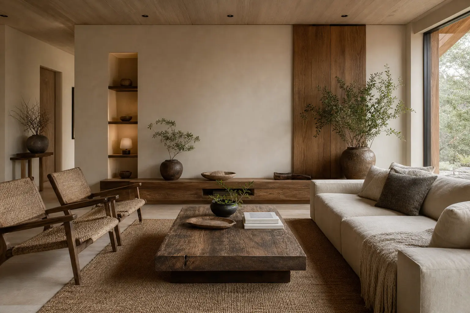 Modern Warm Japandi Living Room Ideas
