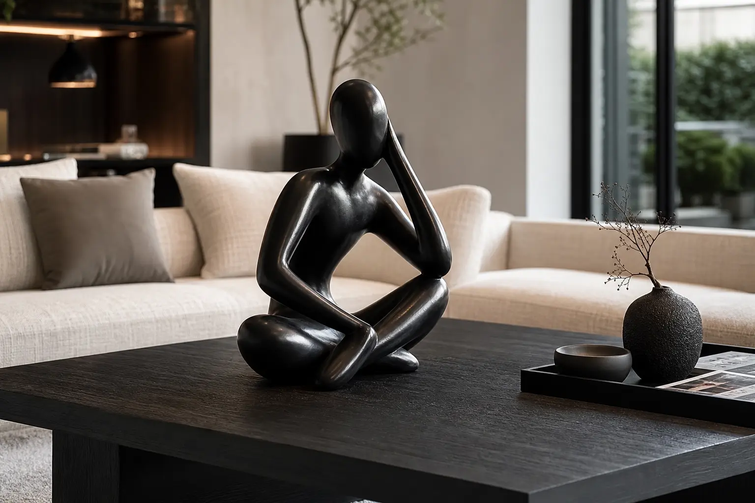 Black Abstract Figurine Set Ideas