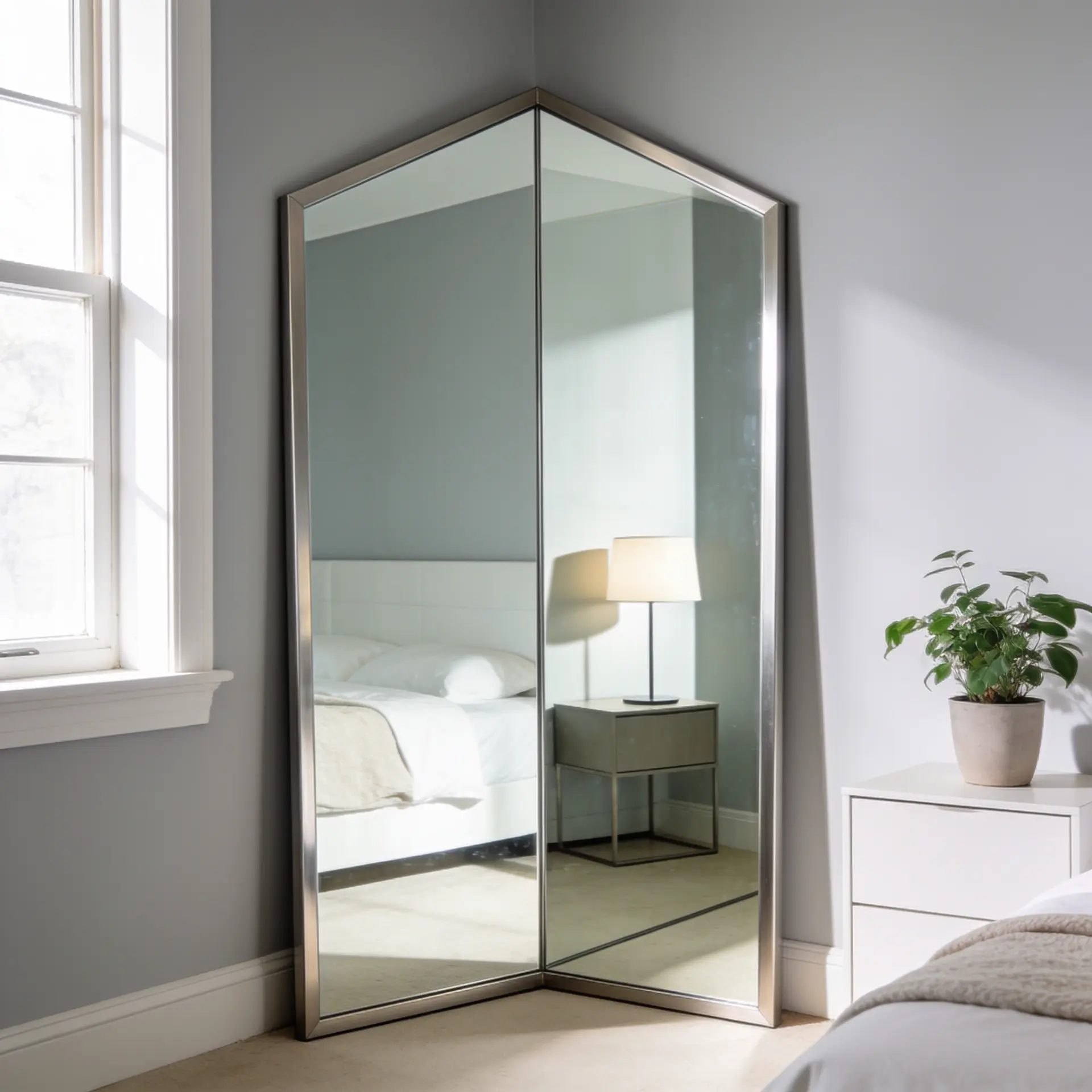 Modern Bedroom Mirror Corner Decor Ideas