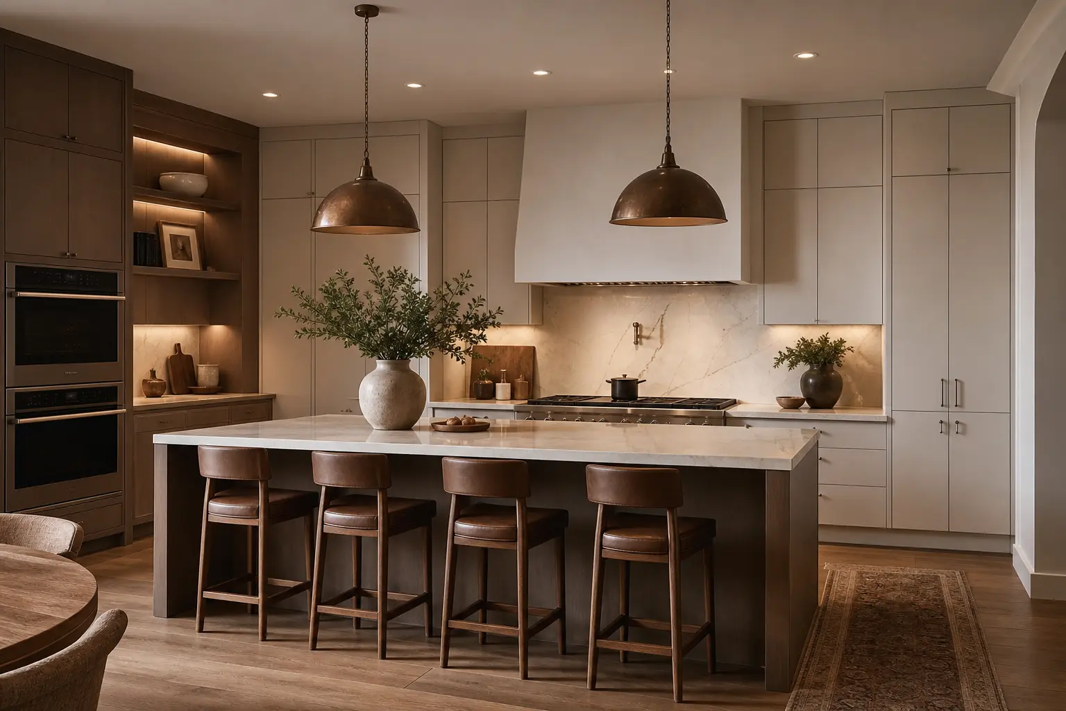 Mocha Brown & Off-White Modern Kitchen Design Ideas